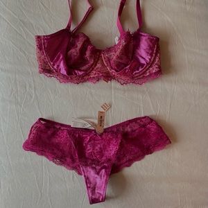 Victoria’s Secret Push up bra. Velvet Pink thong